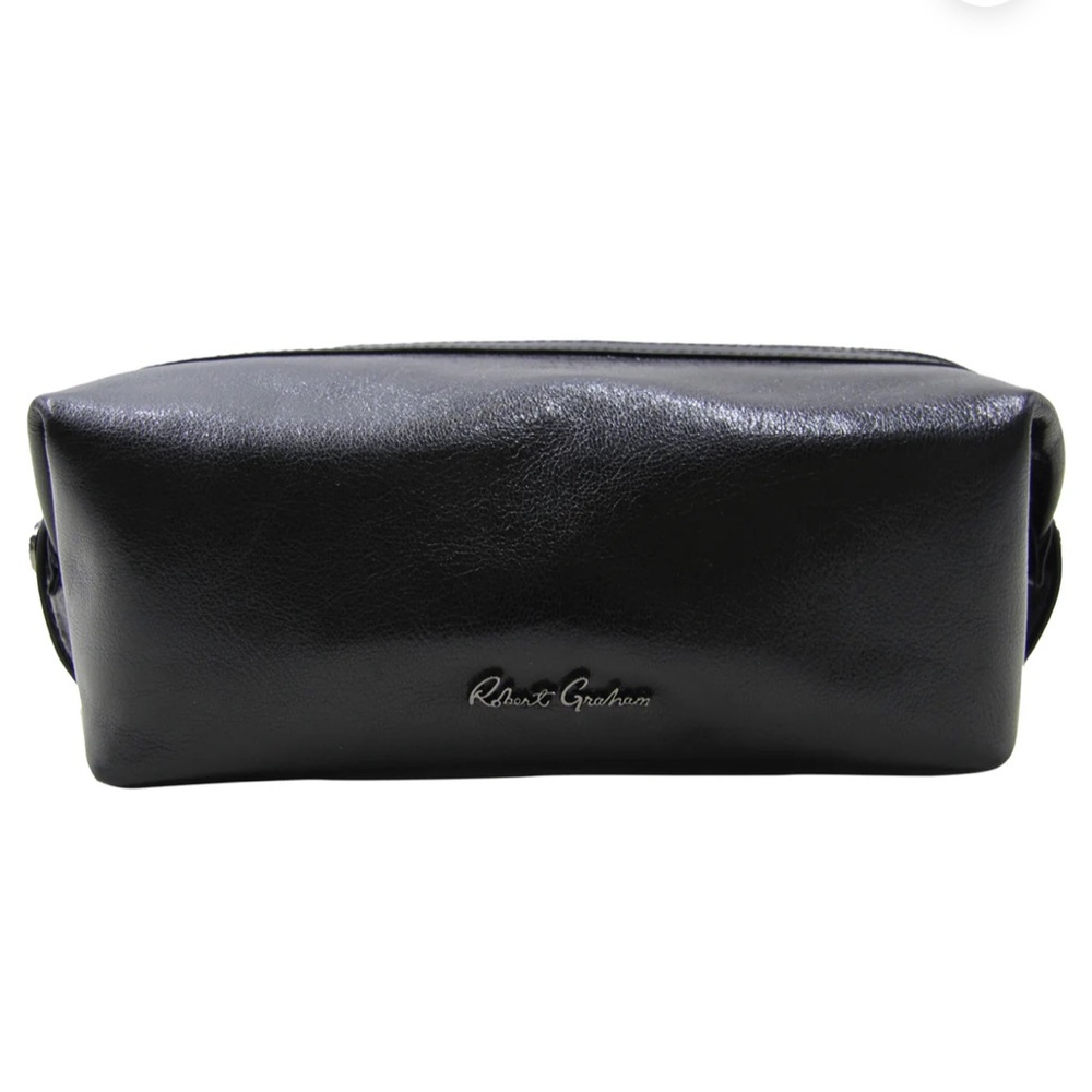 Robert Graham Black Leather Toiletry Kit - Picture 3 of 10